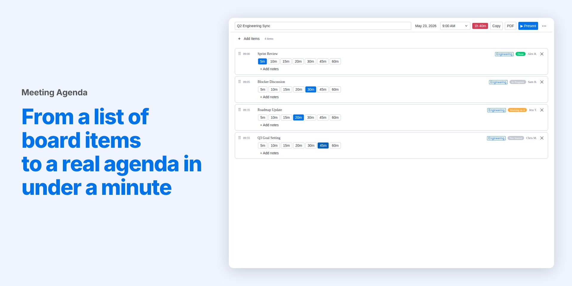Meeting Agenda screenshot 1